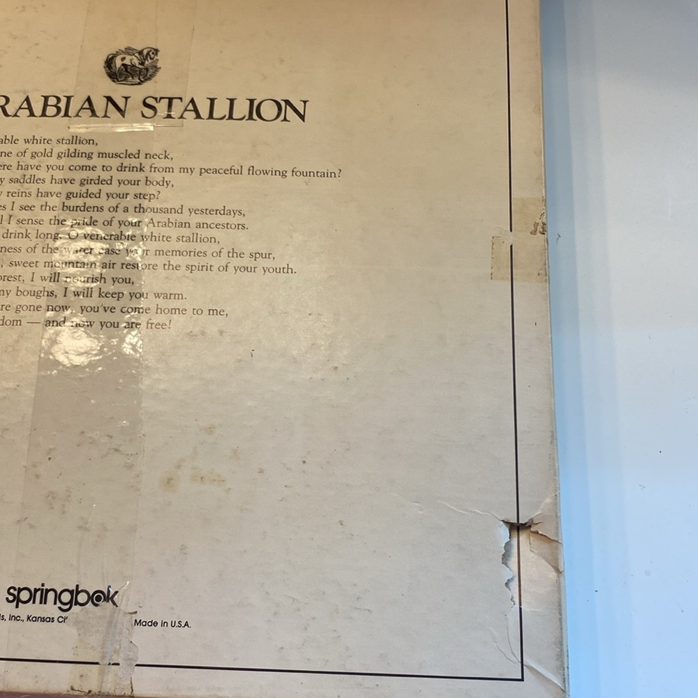 Vintage 80’s  WHITE ARABIAN STALLION JIGSAW PUZZLE, SPRINGBOK, 1000 PIECES. - Picture 14 of 14